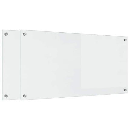 Köksskydd 2 pcs Transparent 100 x 50 cm härdat glas