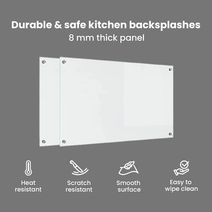 Köksskydd 2 st Transparent 100 x 60 cm härdat glas