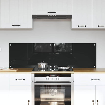 Köksskydd 2 pcs Svart 70 x 40 cm härdat glas