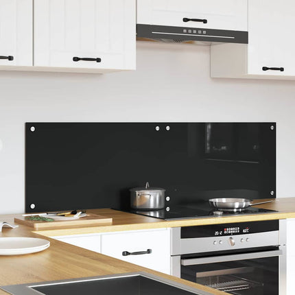 Köksskydd 2 pcs Svart 70 x 40 cm härdat glas