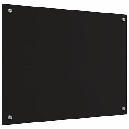 Köksskydd 2 st Svart 80 x 60 cm härdat glas