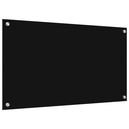 Köksskydd 2 pcs Svart 90 x 50 cm härdat glas