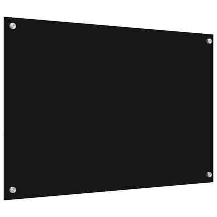 Köksskydd 2 pcs Svart 90 x 60 cm härdat glas