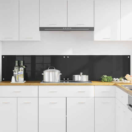 Köksskydd 2 pcs Svart 100 x 40 cm härdat glas