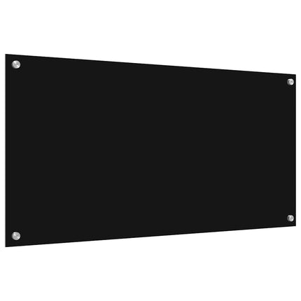 Köksskydd 2 st Svart 100 x 50 cm härdat glas