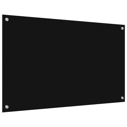 Köksskydd 2 pcs Svart 100 x 60 cm härdat glas