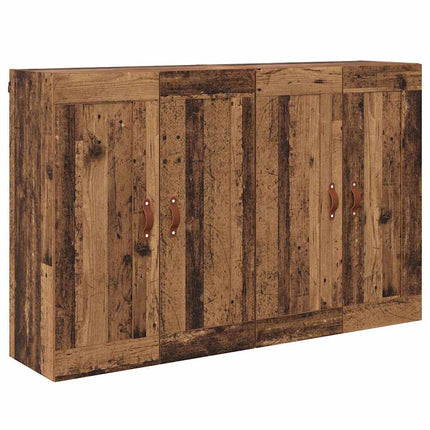 Väggmonterat skåp 2 pcs Gammalt trä 69,5 x 34 x 90 cm