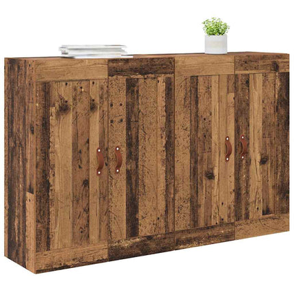 Väggmonterat skåp 2 pcs Gammalt trä 69,5 x 34 x 90 cm