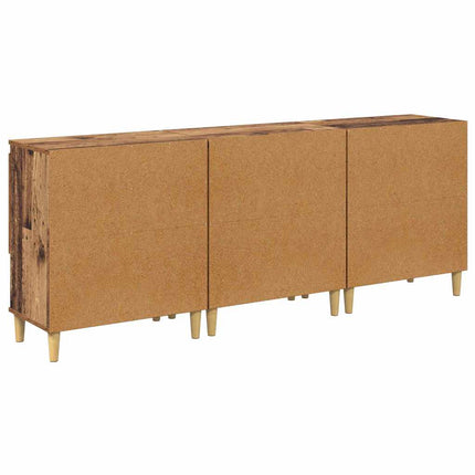 Skåp 3 pcs Gammalt trä 60 x 35 x 70 cm Konstruerat trä