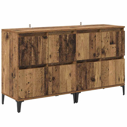 Skåp 2 pcs Gammalt trä 60 x 35 x 70 cm Konstruerat trä