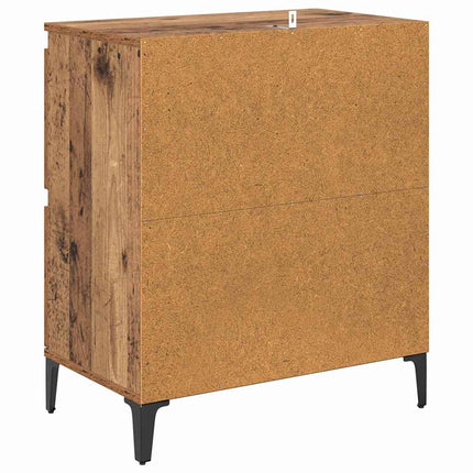 Skåp 2 pcs Gammalt trä 60 x 35 x 70 cm Konstruerat trä