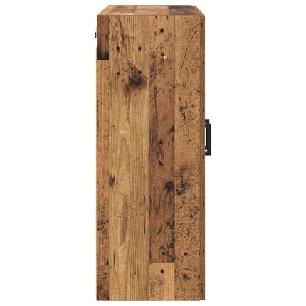 Väggmonterat skåp 2 pcs Gammalt trä 69,5 x 34 x 90 cm