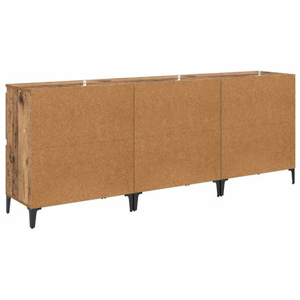 Skåp 3 pcs Gammalt trä 60 x 35 x 70 cm Konstruerat trä