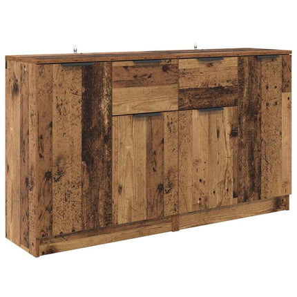 Skåp med låda 2 pcs Gammalt trä 60 x 30 x 70 cm Konstruerat trä