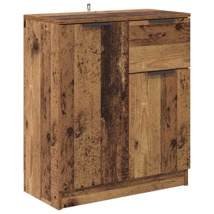 Skåp med låda 2 pcs Gammalt trä 60 x 30 x 70 cm Konstruerat trä