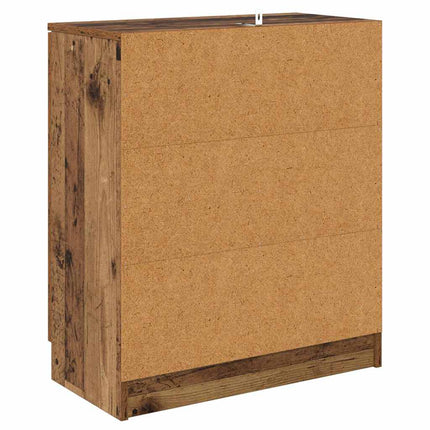 Skåp med låda 2 pcs Gammalt trä 60 x 30 x 70 cm Konstruerat trä
