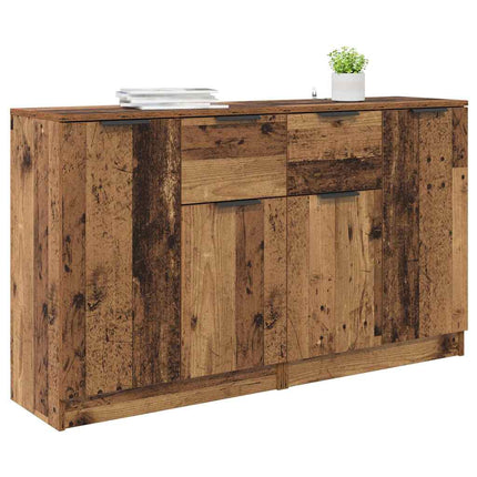 Skåp med låda 2 pcs Gammalt trä 60 x 30 x 70 cm Konstruerat trä