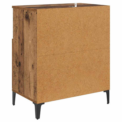Skåp 2 pcs Gammalt trä 60 x 35 x 70 cm Konstruerat trä