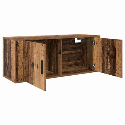 Väggmonterad TV-byrå Set 3 pcs Gammalt trä 100 x 34,5 x 40 cm