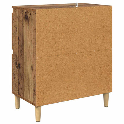 Skåp 2 pcs Gammalt trä 60 x 35 x 70 cm Konstruerat trä