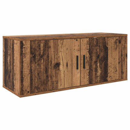 Väggmonterad TV-byrå Set 2 pcs Gammalt trä 100 x 34,5 x 40 cm