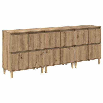 Skåp 3 pcs Artisan Ek 60 x 35 x 70 cm Konstruerat trä