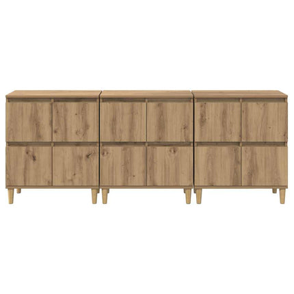 Skåp 3 pcs Artisan Ek 60 x 35 x 70 cm Konstruerat trä