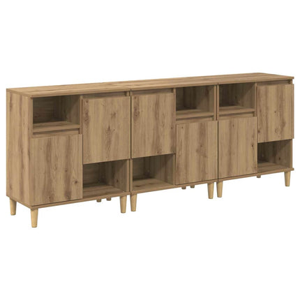 Skåp 3 pcs Artisan Ek 60 x 35 x 70 cm Konstruerat trä