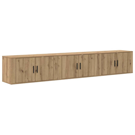 Väggmonterad TV-byrå Set 3 pcs Artisan Ek 80 x 34,5 x 40 cm