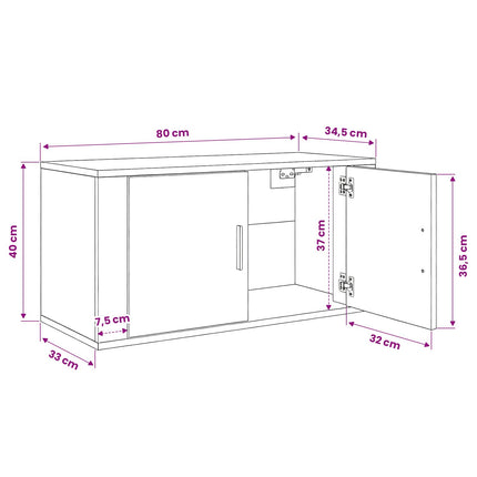 Väggmonterad TV-byrå Set 3 pcs Artisan Ek 80 x 34,5 x 40 cm