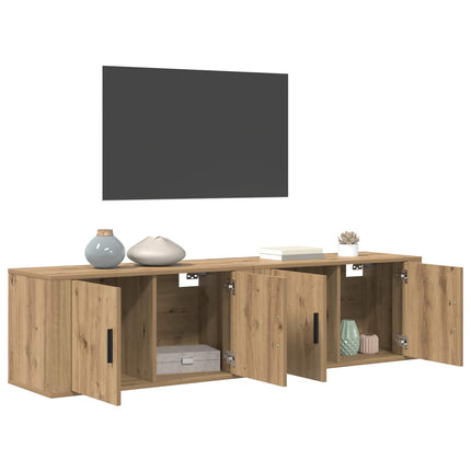 Väggmonterad TV-byrå Set 2 pcs Artisan Ek 80 x 34,5 x 40 cm