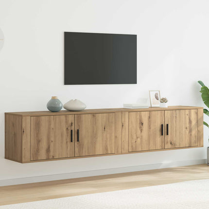 Väggmonterad TV-byrå Set 2 pcs Artisan Ek 100 x 34,5 x 40 cm
