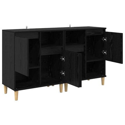 Skåp 2 pcs Svart Ek 60 x 35 x 70 cm Konstruerat trä