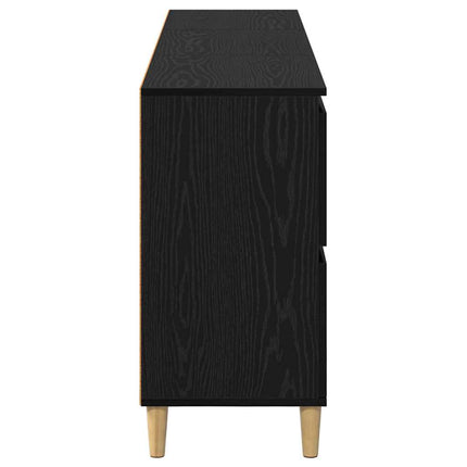 Skåp 3 pcs Svart Ek 60 x 35 x 70 cm Konstruerat trä