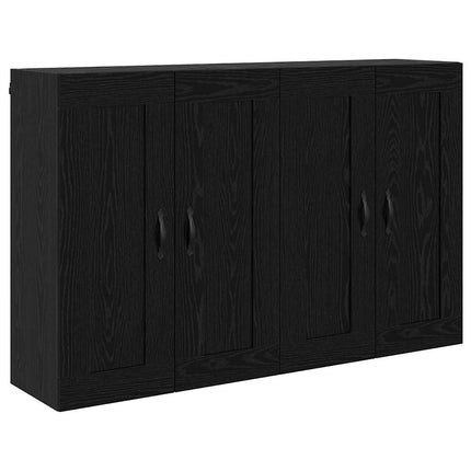 Väggmonterat skåp Väggmonterad 2 pcs Svart Ek 69,5 x 34 x 90 cm