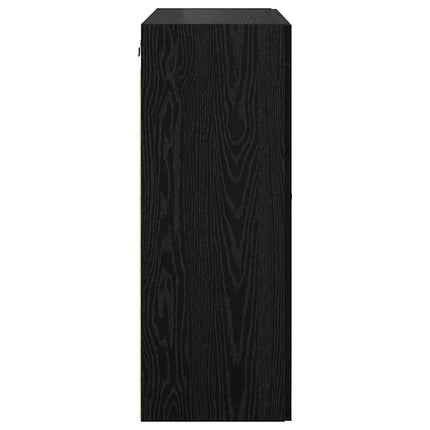 Väggmonterat skåp Väggmonterad 2 pcs Svart Ek 69,5 x 34 x 90 cm