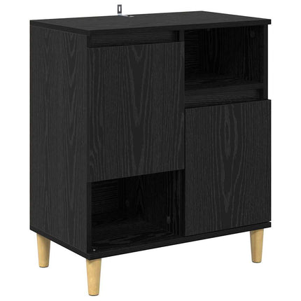 Skåp 3 pcs Svart Ek 60 x 35 x 70 cm Konstruerat trä