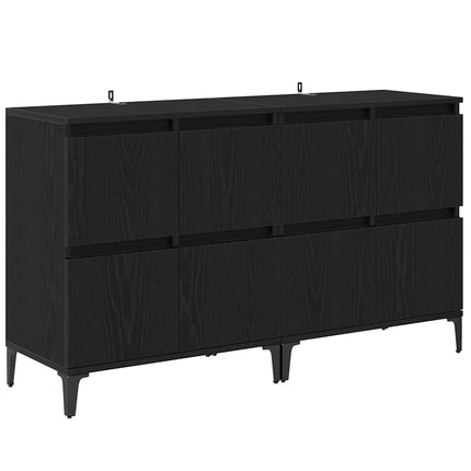 Skåp 2 pcs Svart Ek 60 x 35 x 70 cm Konstruerat trä