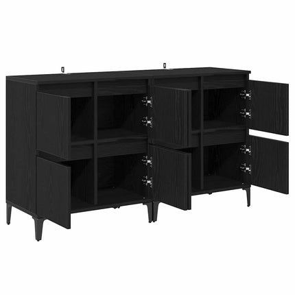Skåp 2 pcs Svart Ek 60 x 35 x 70 cm Konstruerat trä