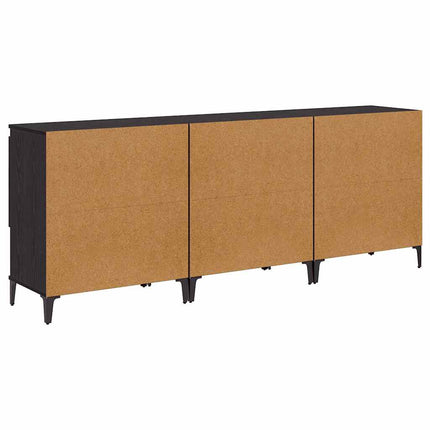 Skåp 3 pcs Svart Ek 60 x 35 x 70 cm Konstruerat trä