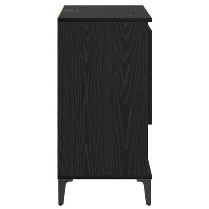 Skåp 3 pcs Svart Ek 60 x 35 x 70 cm Konstruerat trä