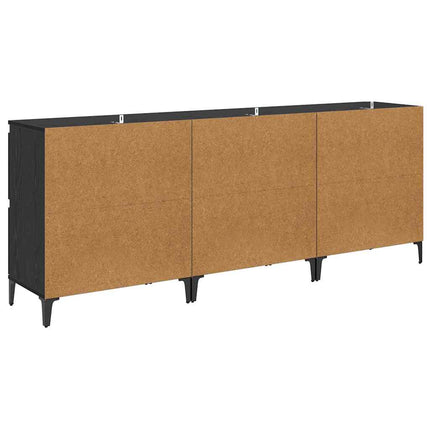 Skåp 3 pcs Svart Ek 60 x 35 x 70 cm Konstruerat trä
