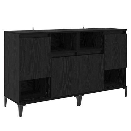 Skåp 2 pcs Svart Ek 60 x 35 x 70 cm Konstruerat trä