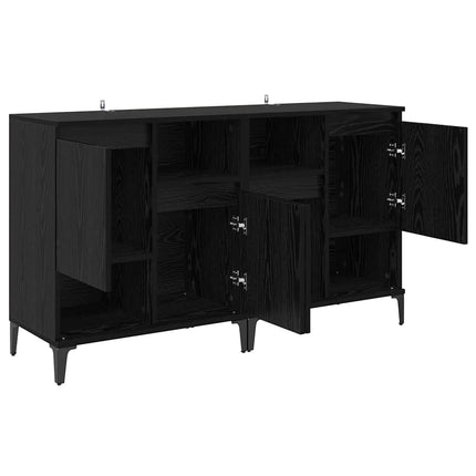 Skåp 2 pcs Svart Ek 60 x 35 x 70 cm Konstruerat trä