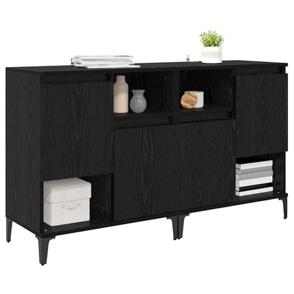 Skåp 2 pcs Svart Ek 60 x 35 x 70 cm Konstruerat trä