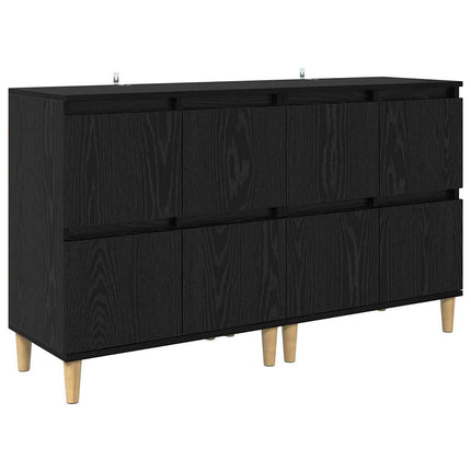 Skåp 2 pcs Svart Ek 60 x 35 x 70 cm Konstruerat trä
