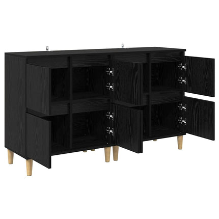 Skåp 2 pcs Svart Ek 60 x 35 x 70 cm Konstruerat trä