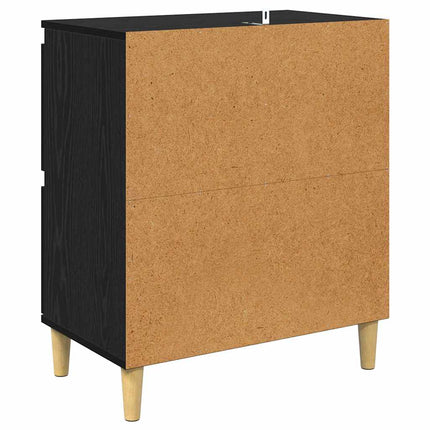 Skåp 2 pcs Svart Ek 60 x 35 x 70 cm Konstruerat trä