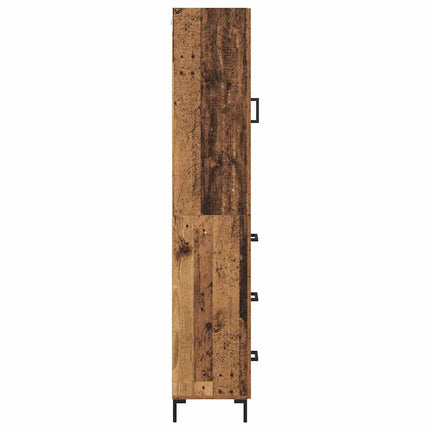 Skåp med låda Gammalt trä 34,5 x 34 x 180 cm Konstruerat trä