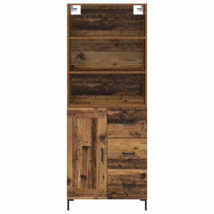 Skåp med låda Gammalt trä 69,5 x 34 x 180 cm Konstruerat trä